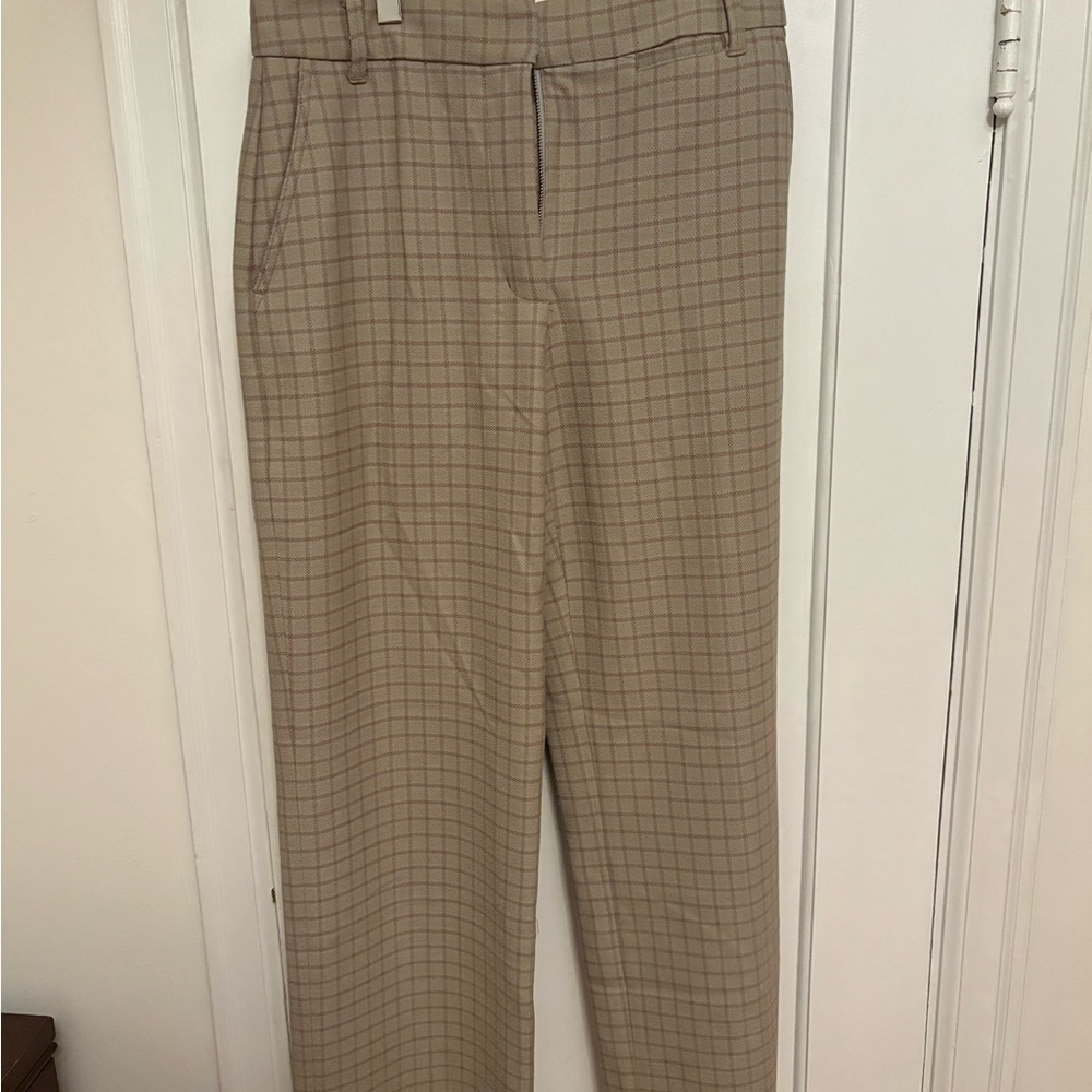 Wilfred Beige Windowpane Dress Pants